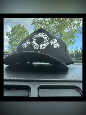 Chrome Hearts Black Cross Adjustable Men's Baseball Cap Designer Hat